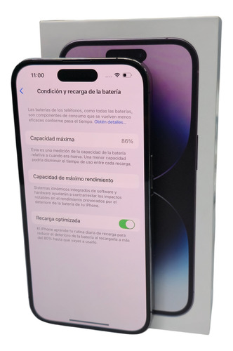 Iphone 14 Pro 256gb Morado Con Caja Bateria 86 Morado (Usado)