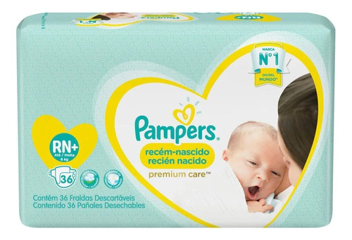 Pampers Recién Nacido Pañales Desechables Rn+ 36 Unidades