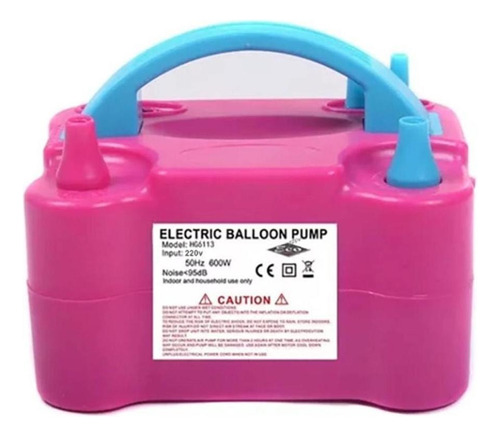 Inflador Para Encher Bexigas Ou Balões 110volts 2 Bicos Cor Rosa