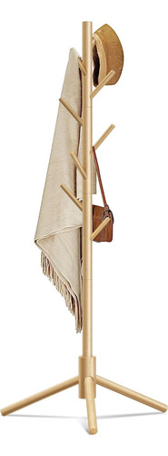 - Perchero De Madera 8 Ganchos, 3 Alturas Ajustables Ro...