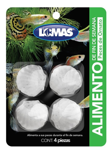 5 X Alimento De Fin De Semana P/ Peces 4 Piezas Lomas