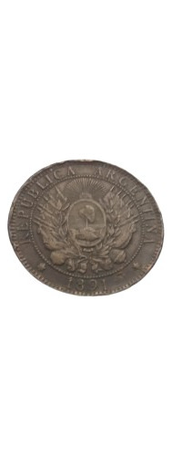 Patacón Argentina Monedas De Cobre De 2 Centavos Año 1891