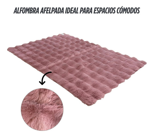Alfombra Afelpada 118x80 Cm Tapete Suave Para Sala Y Cuarto Rosa