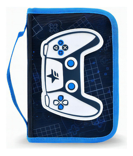 Cartuchera Desplegable Joystick Footy Color Azul
