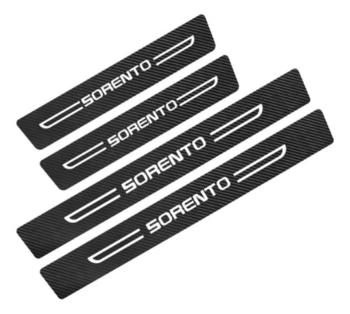 4 Sticker Protección Estribos Kia Sorento Fibra De Carbono