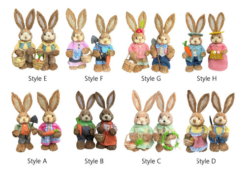 2 Figuras De Conejo De Pascua Con Forma De Conejo, Piezas