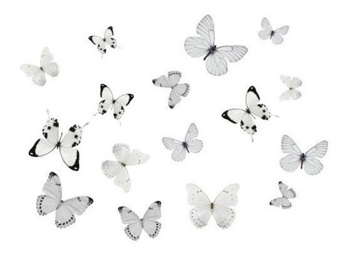 16 Mariposas Comestibles Blancas Para Decoración De Postres