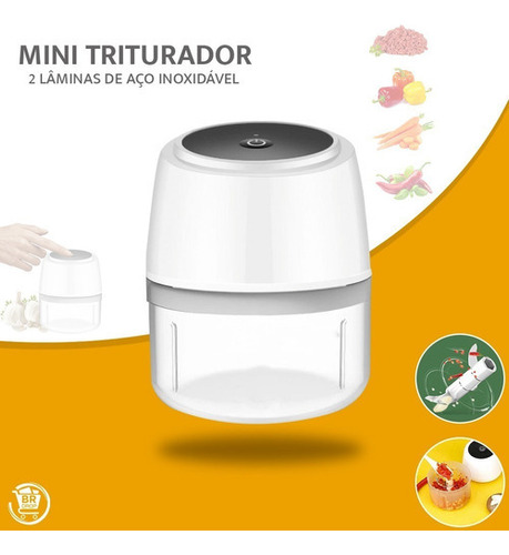 Mini Processador Triturador Moedor Elétrico Alho C/ Fio Usb Cor Rosa