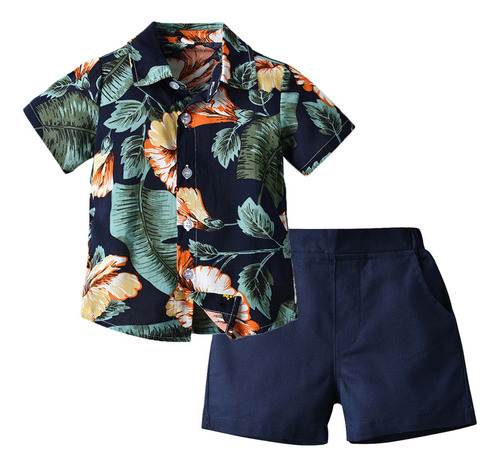 Conjunto De Ropa Hawai C Kids Clothes De Verano De Manga Cor