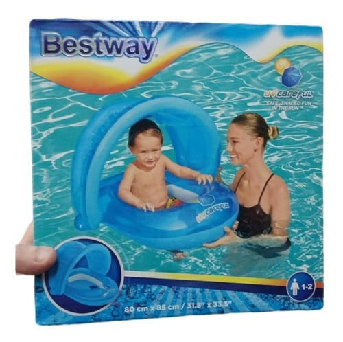 Bote Con Techo Celeste Baby Filtro Uv 80x86cm  Bestway