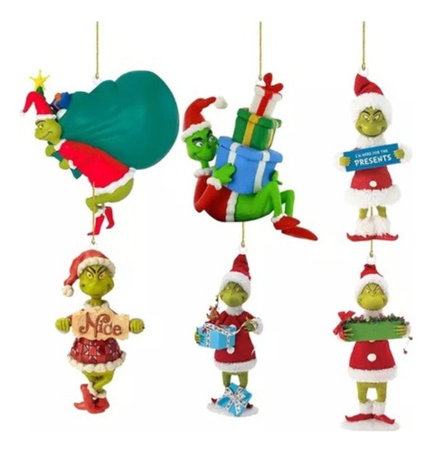 Hu 6 Adornos Colgantes For Árbol Navidad Con El Muñeco