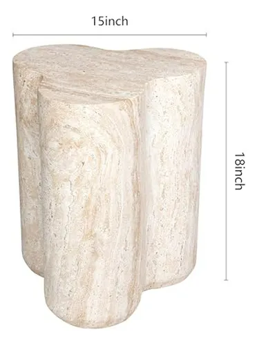 Mesa Lateral De Piedra Travertino Italiano 14 4 X13 8 X17 8
