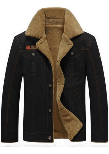 Chaqueta De Mezclilla De Lana Gruesa De Invierno Para Hombre