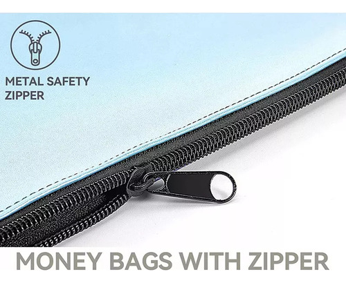 Paquete De 7 Bolsas De Dinero Con Cierre Para Guardar Dinero