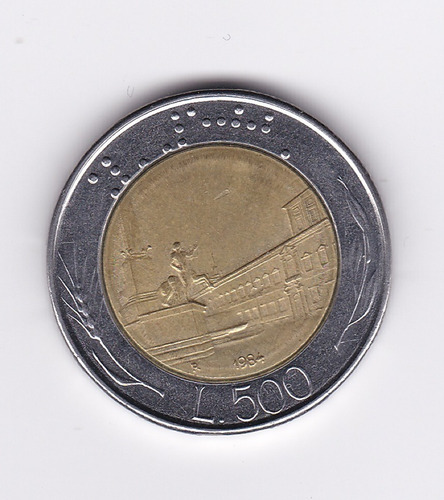 Ltc152. Moneda Bimetalica De 500 Liras De 1984.