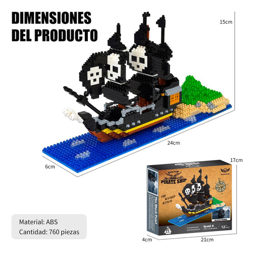 Bloques De Construcción Para Armar De Perla Negra,760piezas