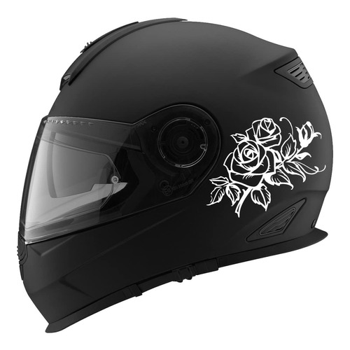 Vinilo Adhesivo Calco Moto Casco Flores Moteros 2 Unidades