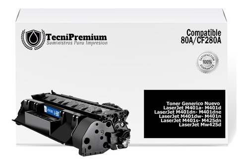 Toner 80a Genérico | Para Pro 400 M425dn M401a M401dn M425dw