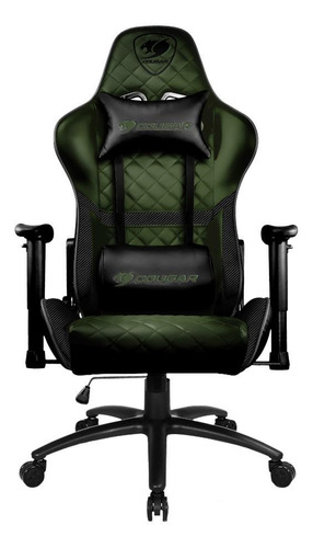 Silla de escritorio Cougar Armor One gamer ergonómica  negra y x con tapizado de cuero sintético