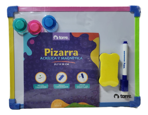 Pizarra Acrílica Magnética Escolar De 21,7x28cm Kit Torre