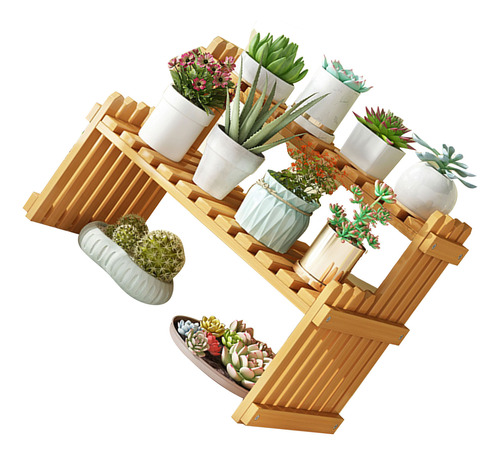 Soporte De Mesa Para Plantas De Bambú Y Flores De Escritorio