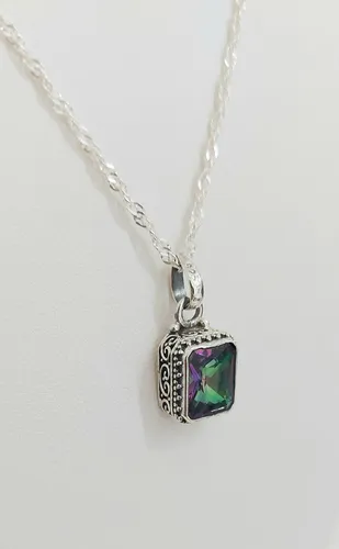 Dije De Plata 925 Y Piedra Cuarzo Místico