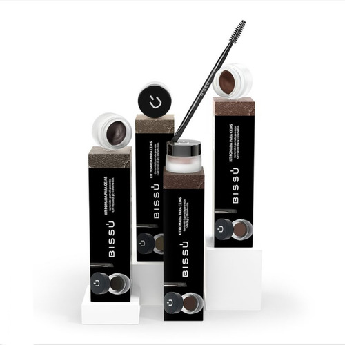 Kit Pomada Para Cejas Bissu Café Cenizo