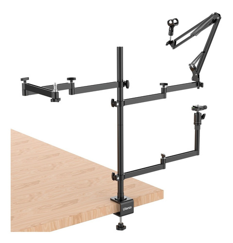Imagen 1 de 10 de Soporte Streaming Mesa + 3 Brazos + Cabezal 360 + Accesorios