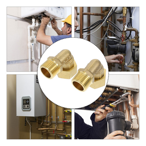 Codo De Accesorios De Plomería Con Conector De Latón, 2 Piez