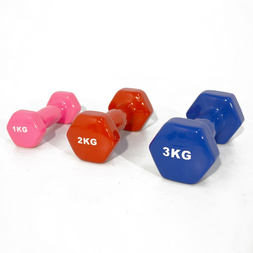 Imagen 2 de 6 de Mancuerna Recubierta En Goma. 2kg. Gimnasio Rehabilitacion