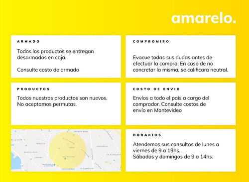 Juego Comedor Eames Mesa Redonda 80cm + 4 Sillas - Amarelo