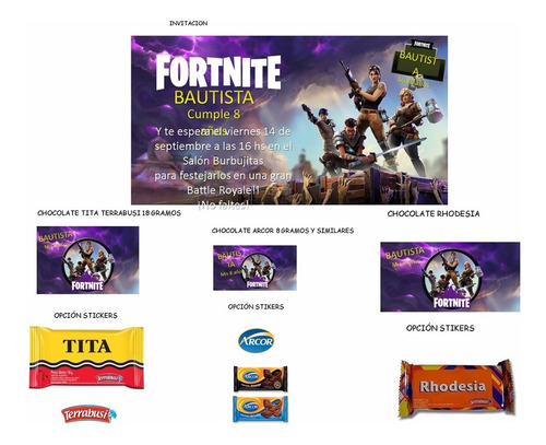 Kit Imprimible Fortnite Cumpleaños Juego Fornite Personali