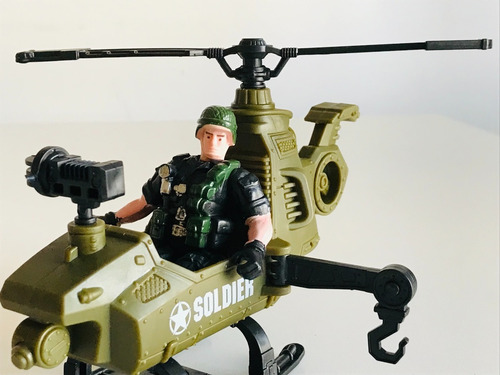 Imagen 3 de 7 de Helicoptero Con Soldado De Guerra Figura Accion Articulado