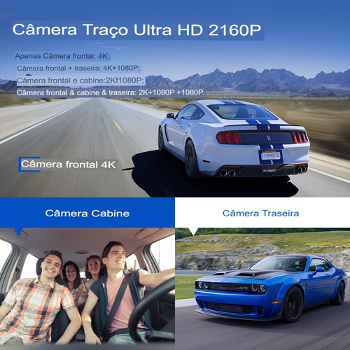 Azdome Dashcam M550 Câmera Veicular 4kgps Ideal Para Uber/99