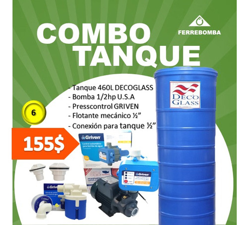 Combo: Tanque 460lts Deco Glass, Accesorios, Bomba 1/2hp Usa