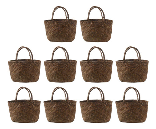 10 Bolsas Casuales De Mimbre Natural Trenzadas Para Mujer