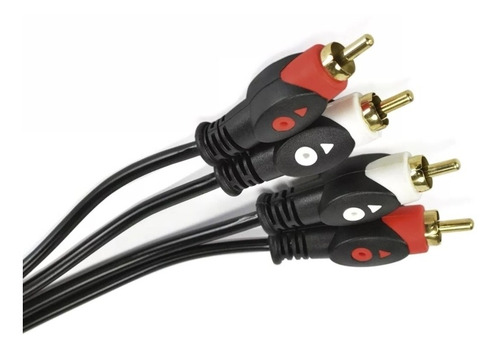 Cabo De Audio Preto 0,20mm Conectore 2 Rca 2 Rca Ca2 2 Mts