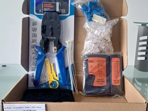 Kit De Redes Crimpeadora + Tester + Pela Cable + Conectores