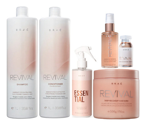 Brae Revival Sh+cond 1l+essential+masc 500g+shine+ampola