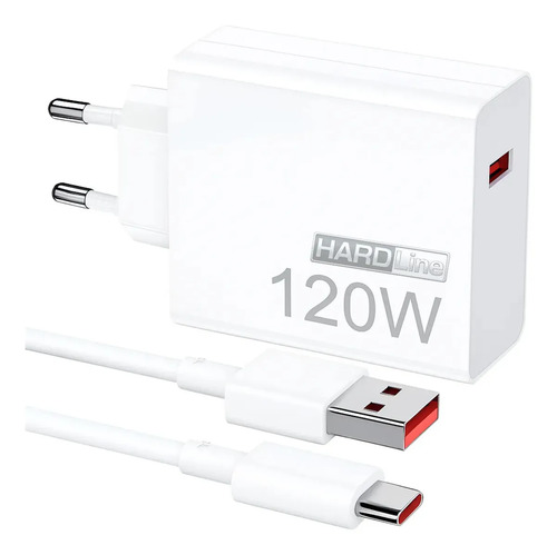 Carregador Celular 120w Turbo Compatível Xiaomi Poco X5 X6 X7 Pro Xiaomi 12t 13t 14t 15t Redmi 12 13 14 + Cabo Tipo-c - Marca Hardline