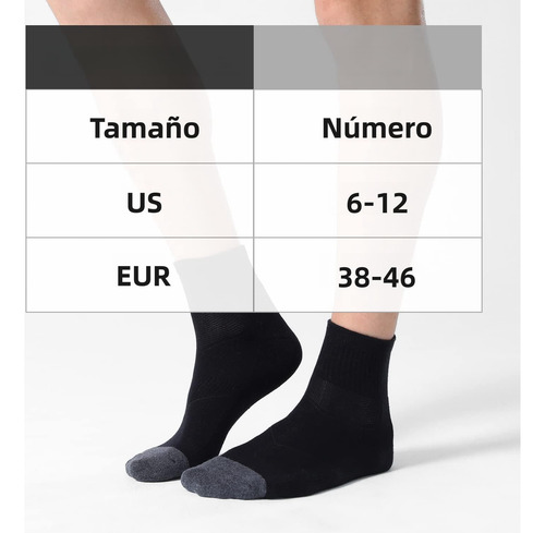 6 Pares Calcetines Deportivos Antideslizantes Largos Algodón