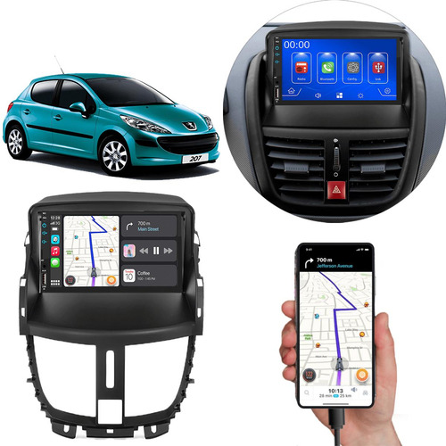 Kit Multimidia 7 Polegadas Peugeot 207 09 10 11 12 13 14 15