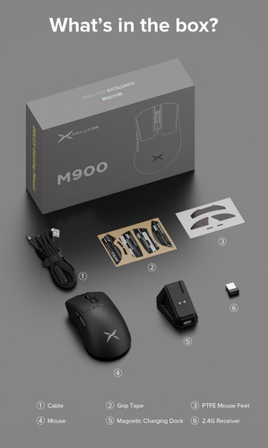 Base De Carga De Ratón Para Juegos Delux M900 Paw3311 Para M