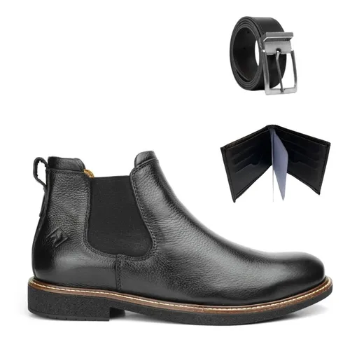 Kit Bota Chelsea Masculina Urbano Casual Couro Premium Novo