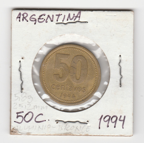 Moneda Argentina 50 Centavos 1994 Vf