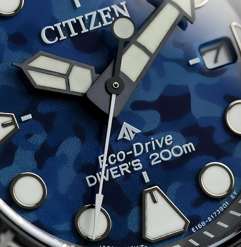 Relógio Citizen Bn0227-09l Eco-drive Diver´s Azul Tz31641f Bisel Prateado