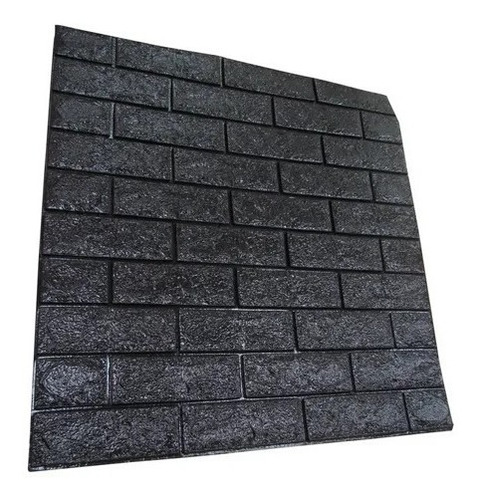 Revestimiento Pared Adhesivo 3d Ladrillo Negro 70 X 77 Pgu