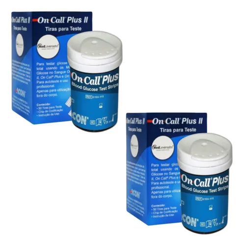comprar 100 Tiras De Glicemia Para Teste De Glicose On Call Plus Il Cor Azul