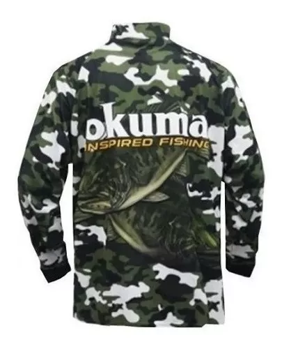 Remera Okuma Pesca Proteccion Uv Secado Rapido Verde Camuf.