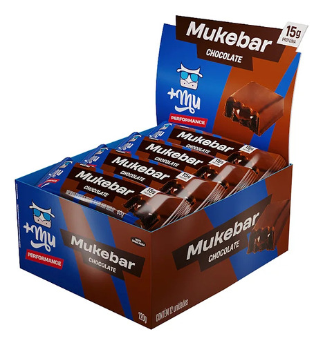 Barrinha Muke +Mu Caixa 12 unidades 720g Sabor Chocolate